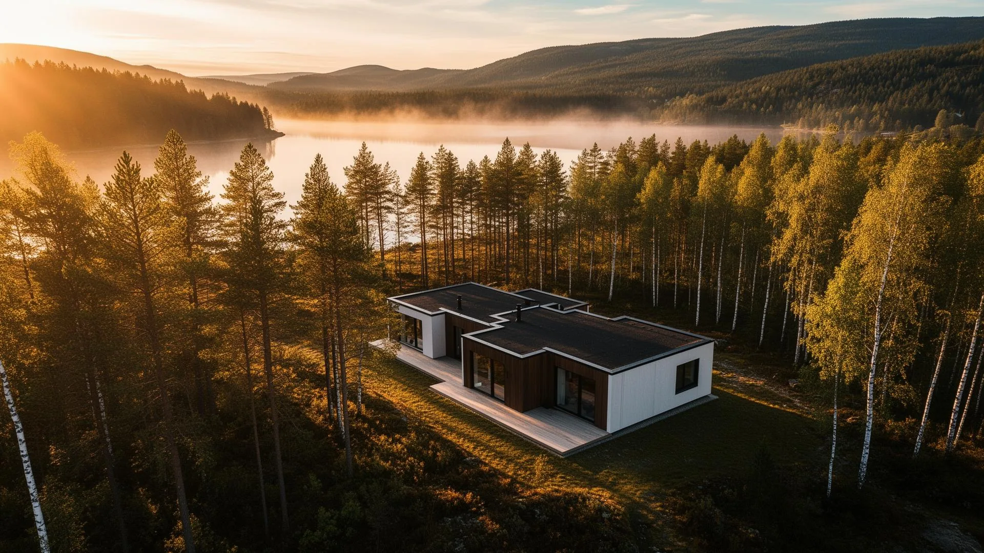 Prefabrikkert hytte i norsk natur